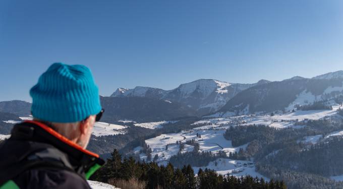 Blick auf Hochgrat Winter
